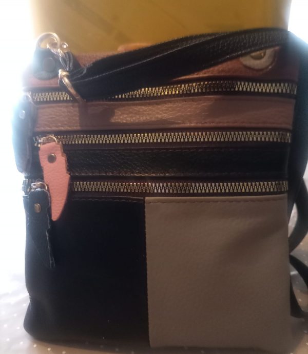 Bolso bandolera cremallera 3 bolsillos frontales